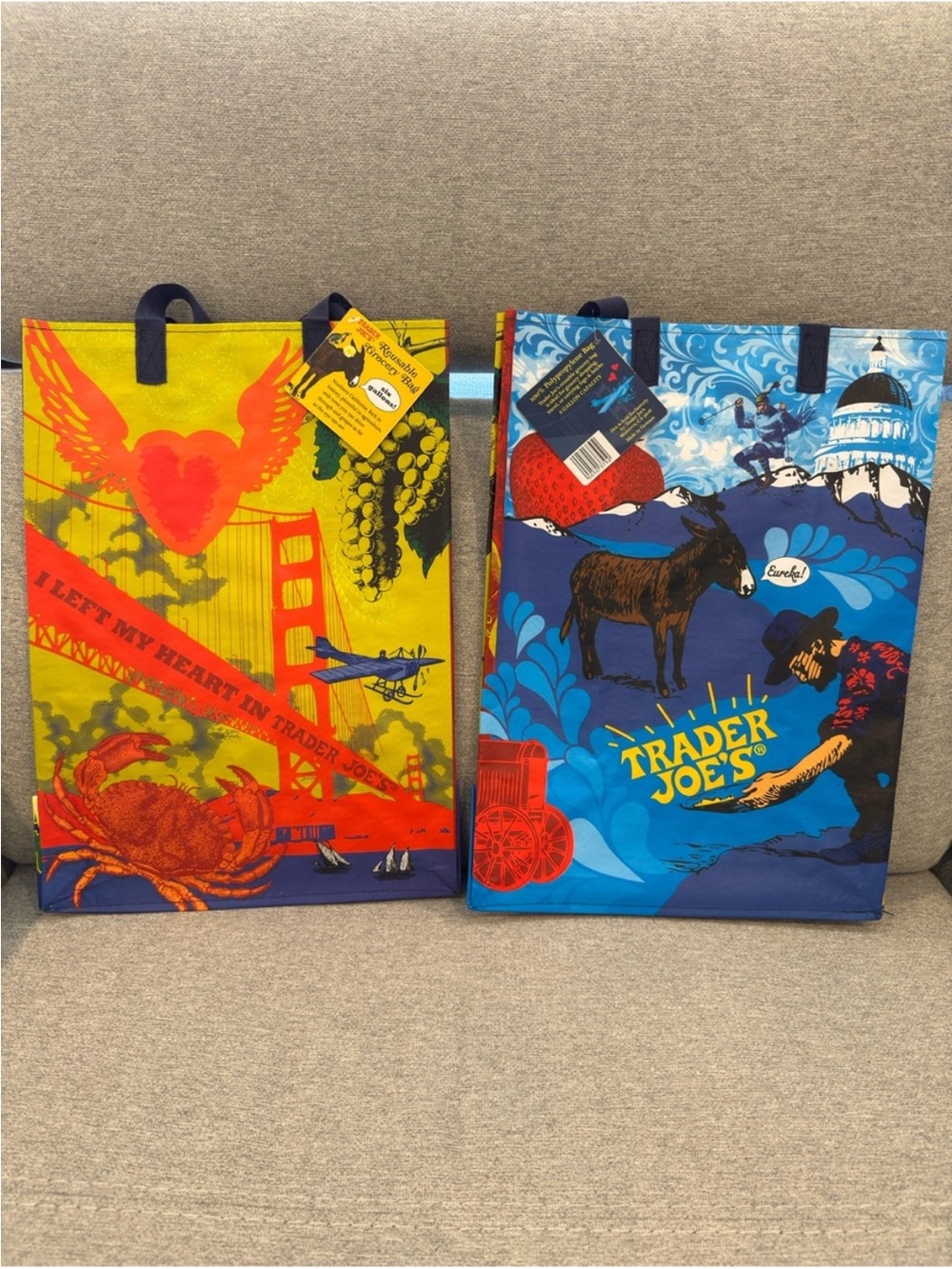 NWT Set of 2 Trader Joe’s Northern California / San Francisco Pop Art Tote Bag